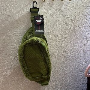 No Boundaries Green Sherpa & Corduroy Fanny Pack/ Belt Bag NWT